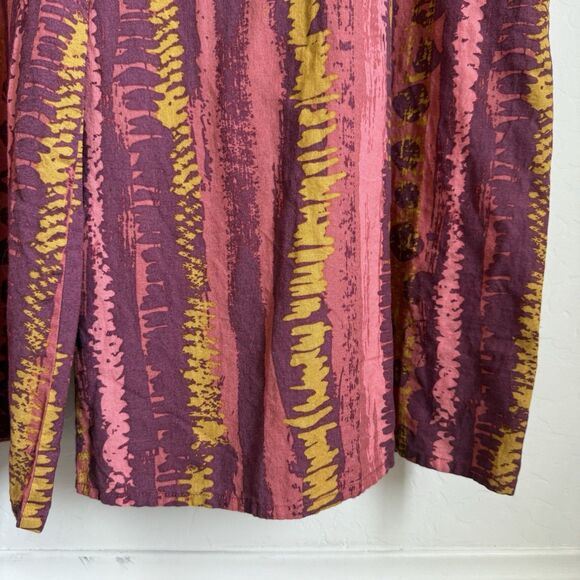 Ashley Stewart Size 22/24 Linen Blend Wide Leg Colorful Artsy Jumpsuit Boho - Picture 5 of 15